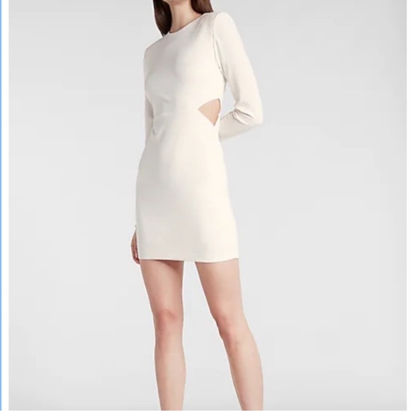 EXPRESS Strong Shoulder Side Cutout Mini Dress - Picture 1 of 15